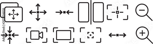 Obraz na płótnie Screen line icon set