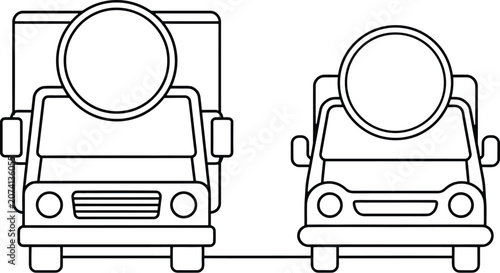 фотографія Towing trucks connected by a tow line for roadside assistance and vehicle transp