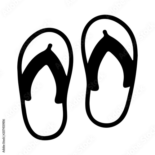 flip flops vector silhouette icon
