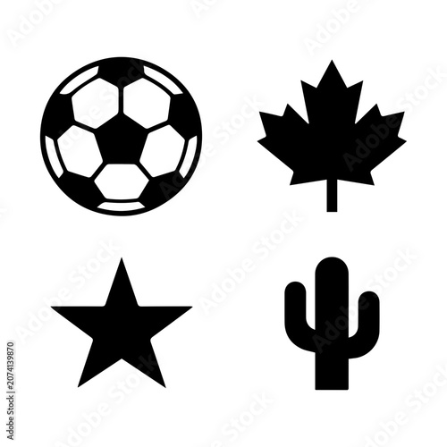 soccer ball icon set