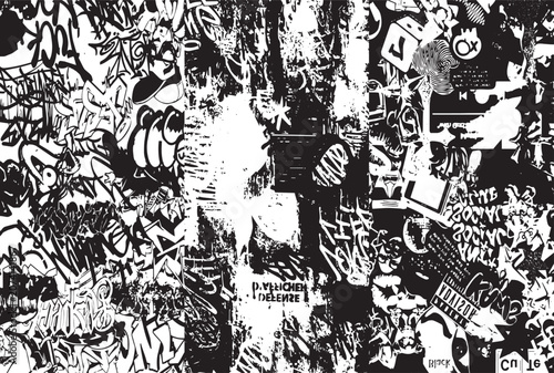 Background Vector Graffiti wall art.