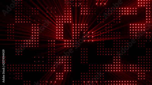 Red Digital Matrix Display - This video features an intricate digital matrix display emitting bright red lights again
