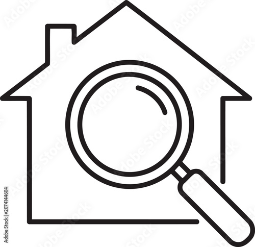 House with magnifying glass icon