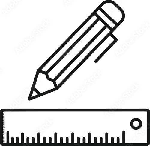 Pencil and ruler icon
