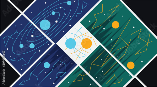 Fotografija Surreal Parallel Universes Intersecting Through Geometric Portals in Cosmic Spac