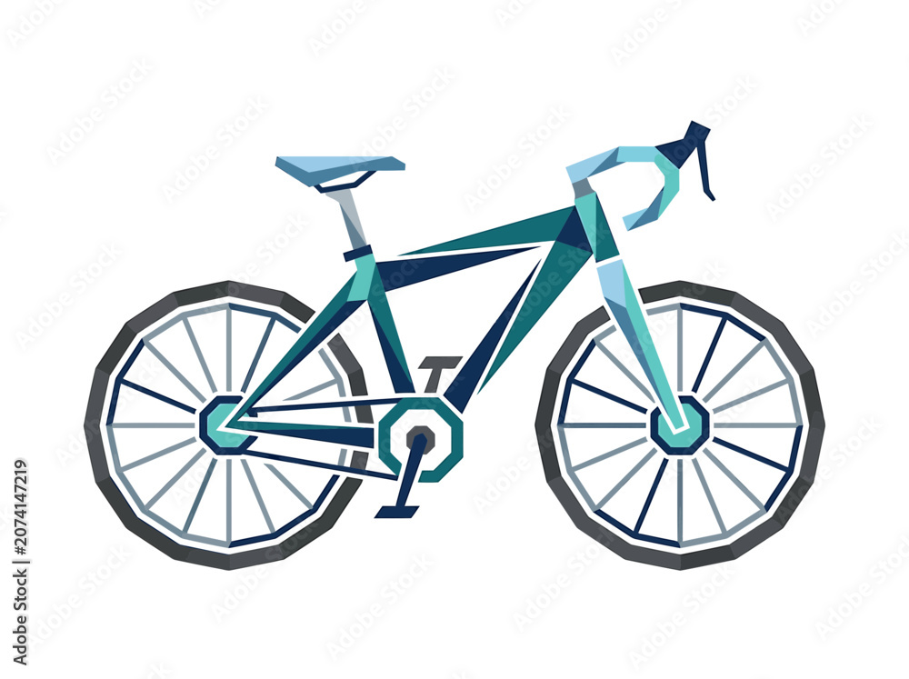 Fototapeta premium Geometric Bicycle Polygon Vector Icon