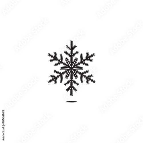 Single detailed snowflake icon winter season symbol with snowflake christmas delicate geometric minimalist decorative ornament freezing meteorology structure symmetry illustration seasonal