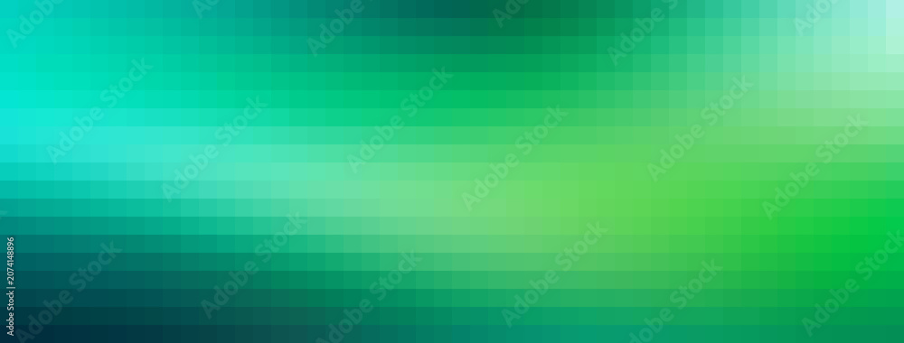 Fototapeta premium Green gradient creating a pixelated digital mosaic background
