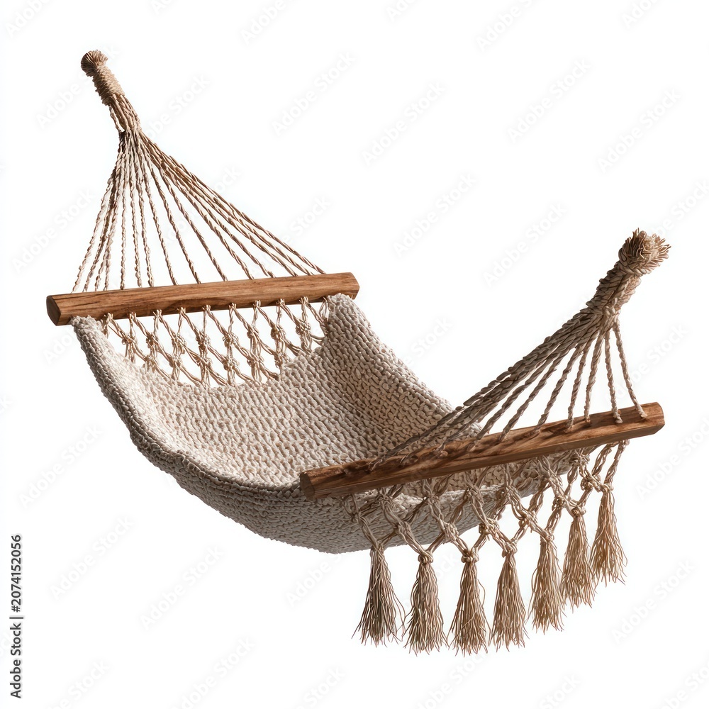 Obraz premium Handcrafted rope hammock relaxation