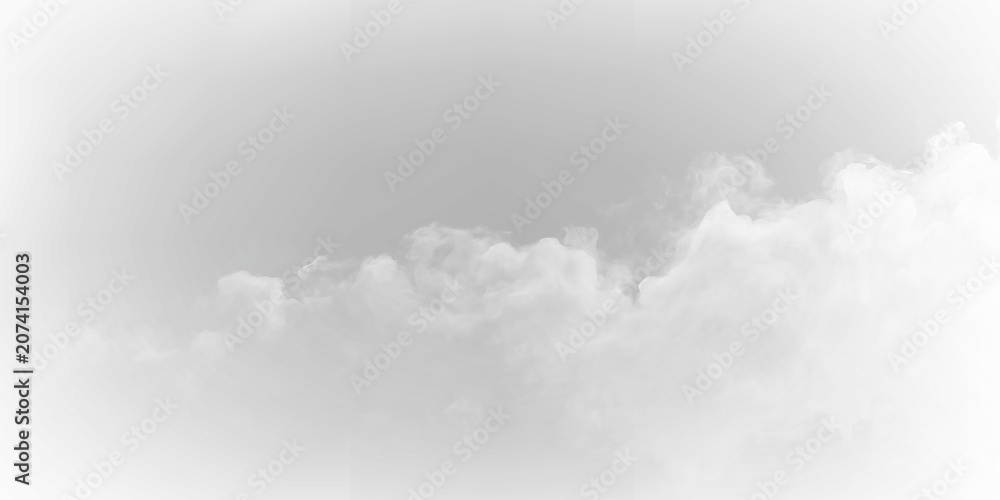 Obraz premium Realistic white smoke cloud isolated on transparent background PNG with soft fog effect