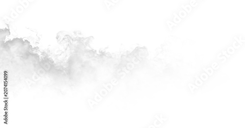Canvas Print White vapor cloud with smooth smoke texture isolated PNG