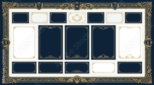 Elegant Ornate Frame Collection, Decorative Borders, Vintage Design Elements