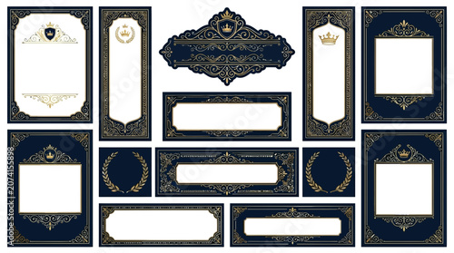 Elegant Vintage Frames and Borders - Royal Crown Ornate Design