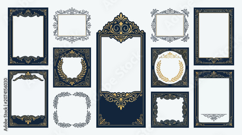 Ornate Decorative Frames Collection: Vintage Borders and Elegant Ornaments