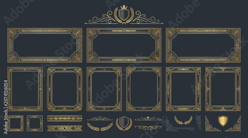 Ornate Victorian Frames and Borders - Decorative Element Set