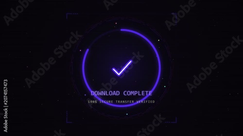 Digital Download Complete UI Animation with Circular Loading Progress