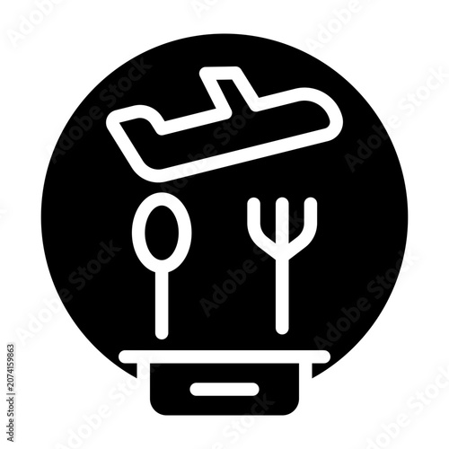 Valokuva Airplane Meal  Vector Glyph Icon Design