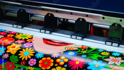 Slika na platnu Industrial printing modern digital inkjet printer Industrial printing modern dig