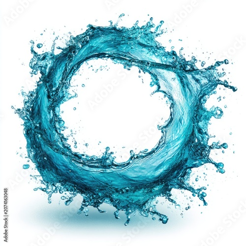 Spiraling, blue-tinted water forming a circular vortex