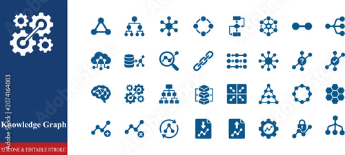 Tableau sur toile knowledge Graph Filled Color Icon Set