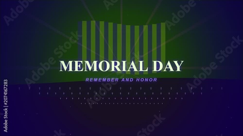 Memorial Day background animation with honor and remembrance text