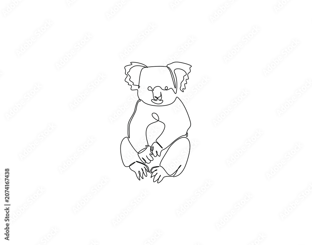 Fotografie Continuous line drawing of koala