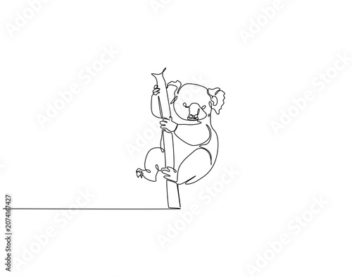 Canvas Print Continuous line drawing of koala