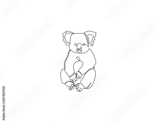 Photography Continuous line drawing of koala
