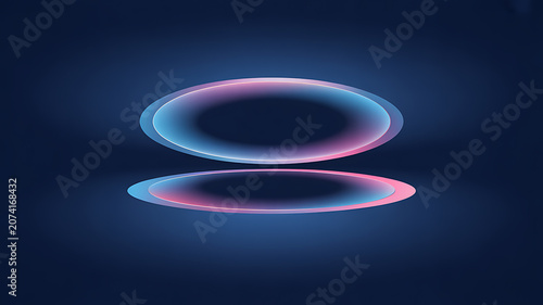 Two layered elliptical shapes with gradient coloring and soft glow on a dark blue background ellipse oval