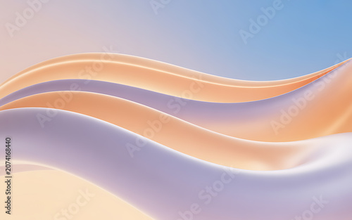 Wavy lines and curves in pastel shades create an abstract flowing background illustration waves gradient smooth soft
