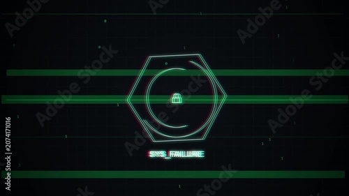 Cyber Security System Breach Alert with Digital Lock Icon Animation