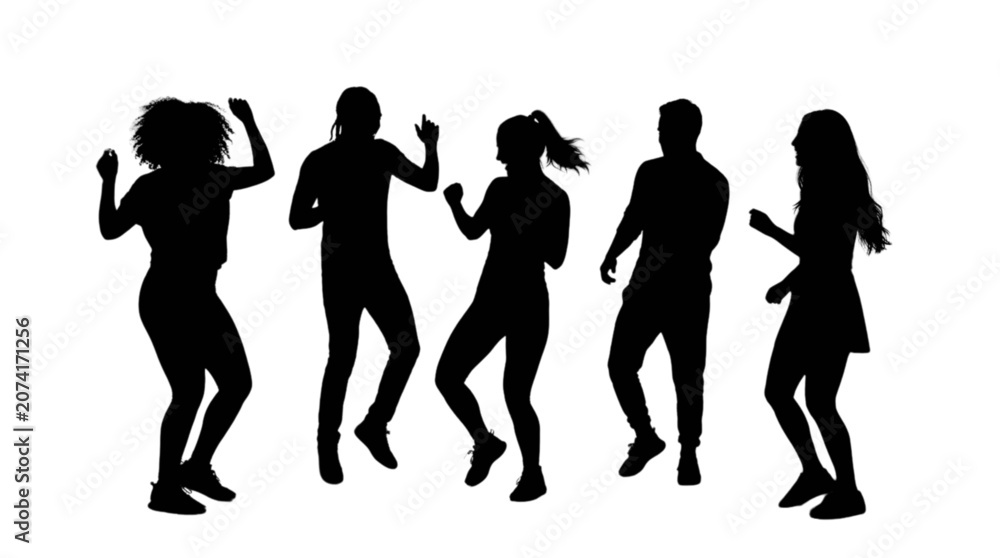 Fototapeta premium Five people dancing together joyfully