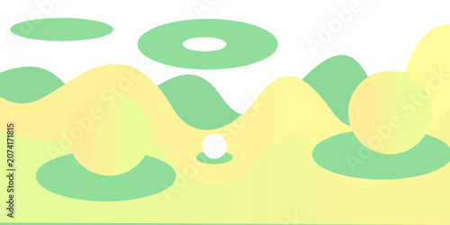 Abstract wave fluid banner background. Orange and green color shapes pattern on bright background concept element design. Eps10 vector