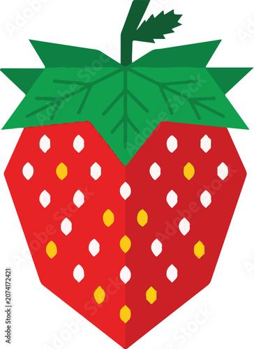 Minimal Strawberry Vector Icon  