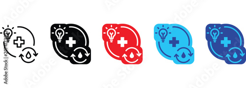 Foto Smart Dialysis Systems banner web icon line outline color vector illustration