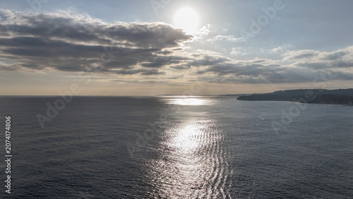 Aerial View of Ubara Risokyo and Rugged Pacific Coastline in Chiba, Japan