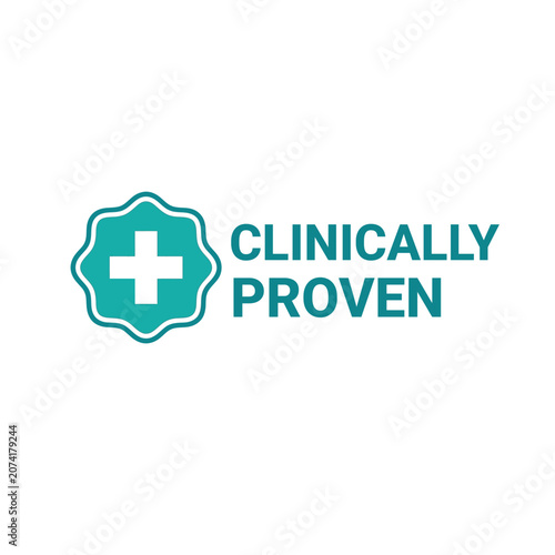 Green Clinically Proven Medical Symbol on White Background Illustration