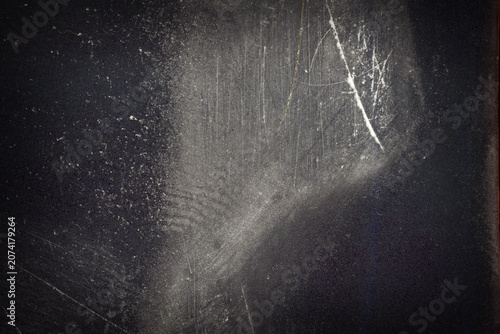 Blank grained film strip texture background with heavy grain, dust and light leak