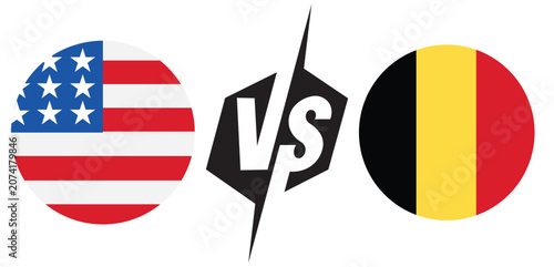 Tableau sur toile United states vs belgium flags concept, sports competition or political rivalry