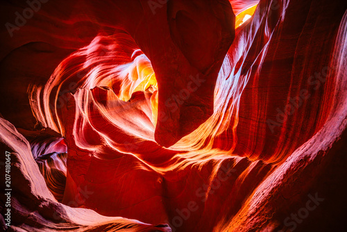 The Upper Antelope Canyon a world-famous slot canyon located in Page, Arizona, on the Navajo Nation.