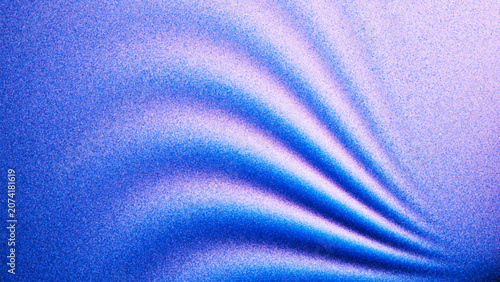 Grainy gradient with fluid light waves created from thousands of individual dots. Soft luminous blue violet waves flow into deep curved vortex with sense of liquid motion and futuristic calm. Vector