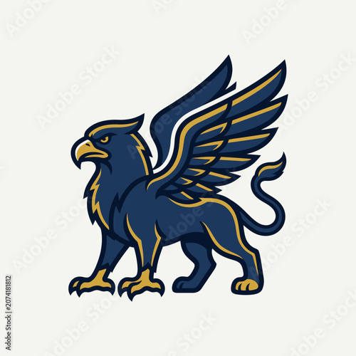 Majestic Griffin Creature Illustration with Wings and Claws.