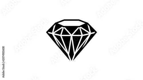 Cuadro en lienzo Black Diamond Gemstone Icon Symbol.