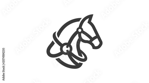 Foto Black Horse Head Icon Design.