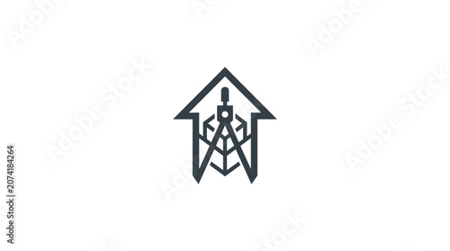 Photos Black house shaped symbol logo icon.