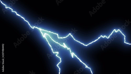 Electric lightning vfx captures a bright blue energy streak against night. Perfect for scifi, technology, or power concept designs. 4K - Alpha Channel