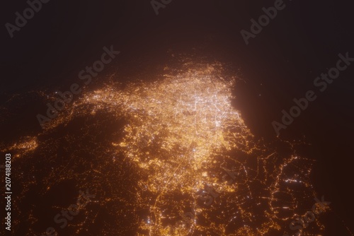 Obraz na plátne Aerial view on Jakarta (Indonesia) from east