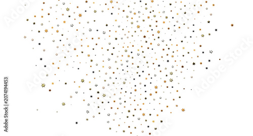 Obraz na plátně Elegant gold star confetti against a crisp white backdrop