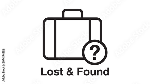 Suitcase with Question Mark Representing Lost and Found Concept Featuring Travel, Luggage, Icon with Design and Vector Elements for Symbol, Missing