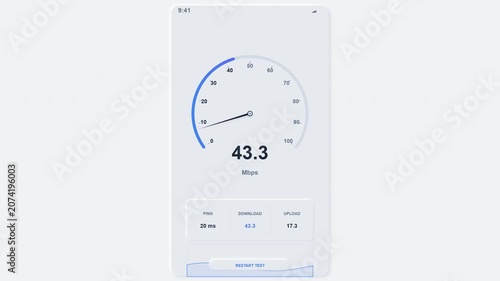 Speedometer UI Animation: Neumorphic Design, Network Speed Test